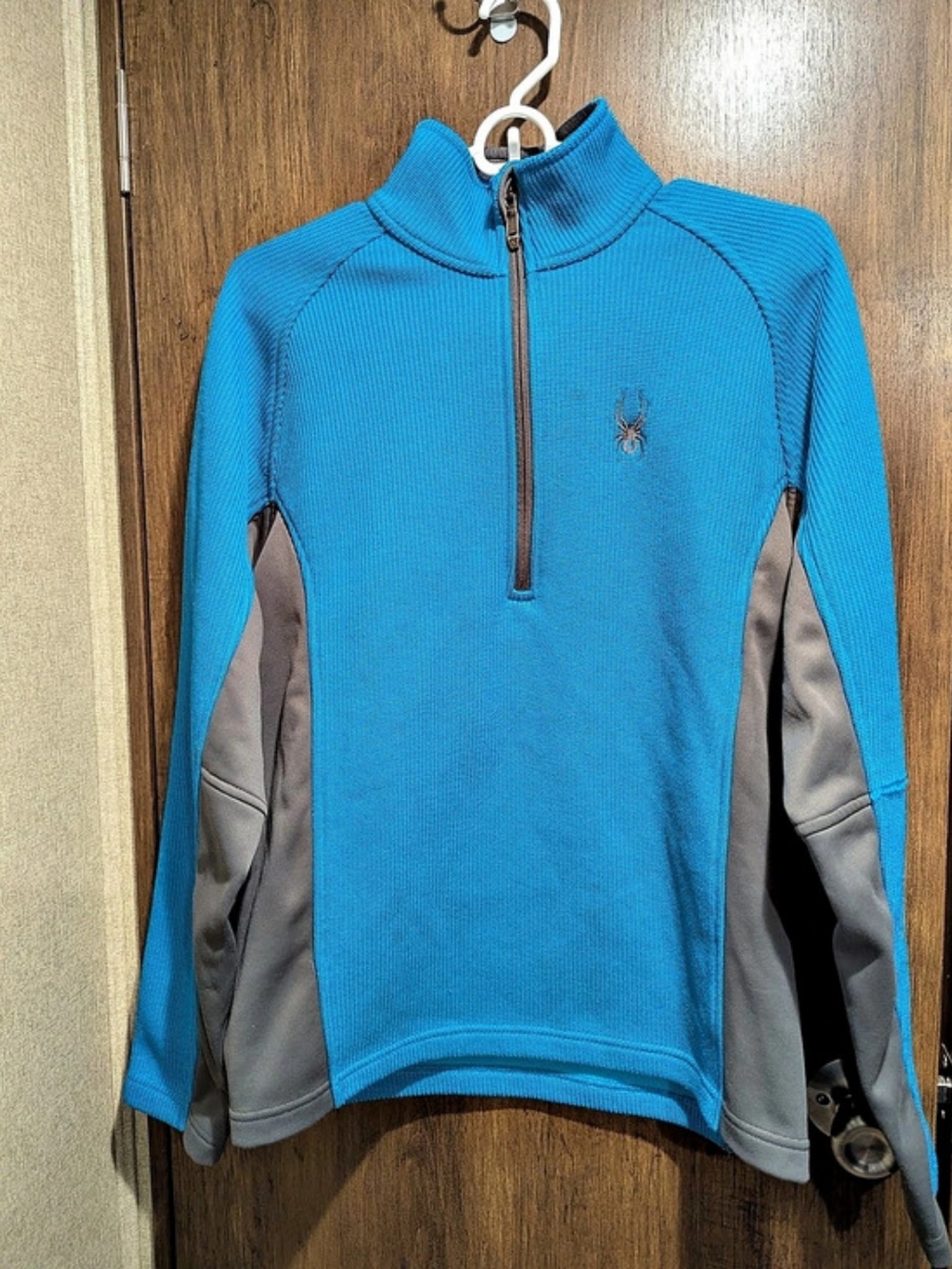 Spyder Core Sweater Quarter-Zip Top Blue Grey Size Small